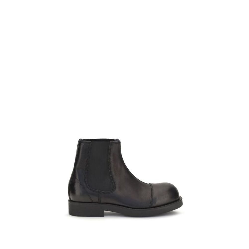 MM6 Black Calf Leather Bos Taurus Chelsea Men's Boots